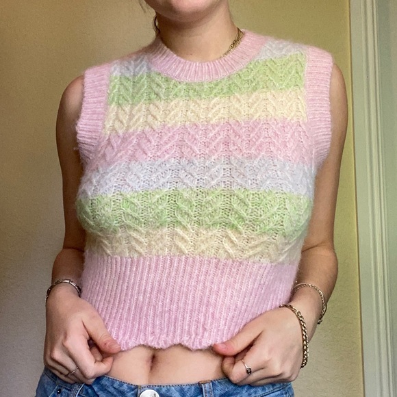 Pastel Printed Sweater Vest From Zara 